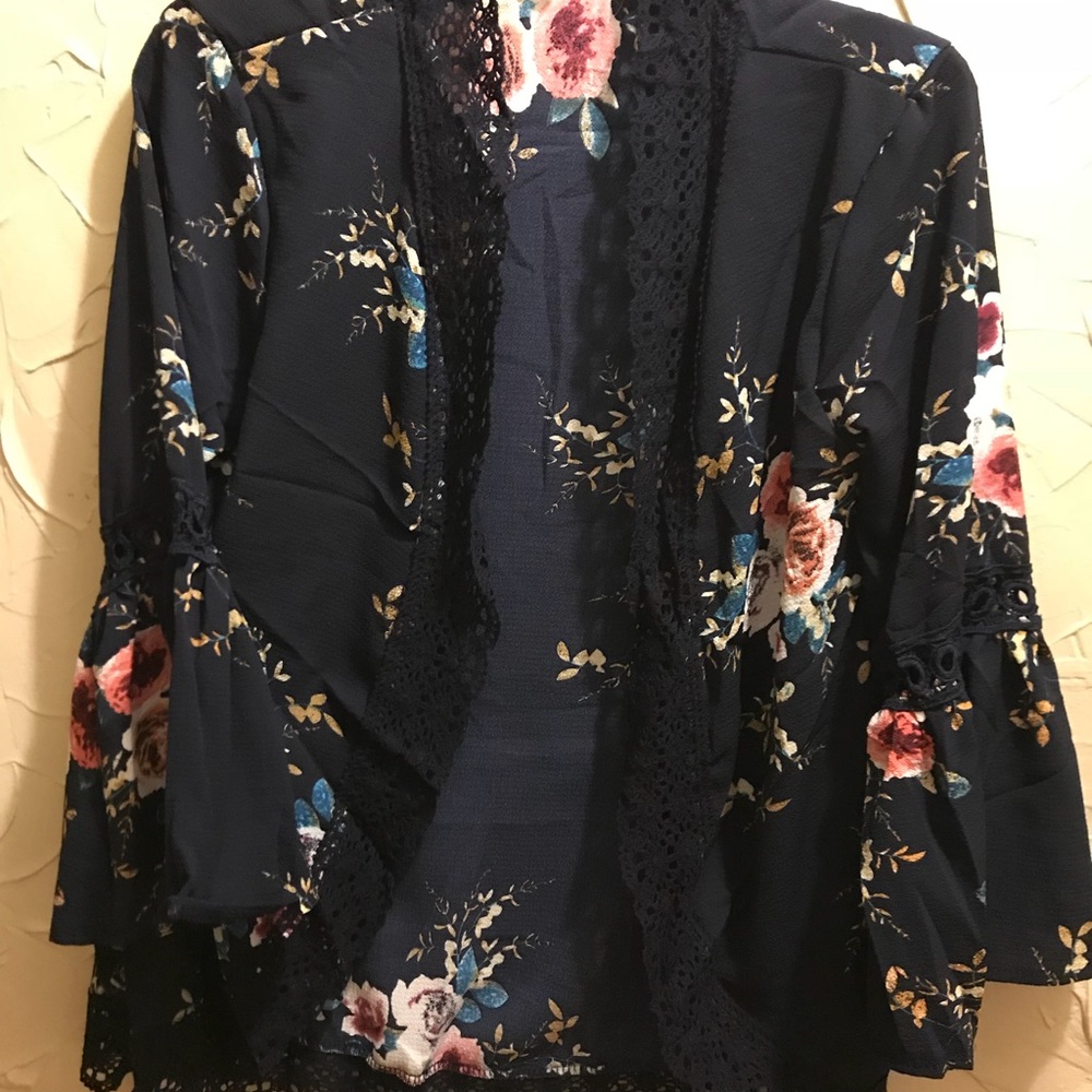 BLAZER STYLE 5🌟RATED❤️HOT floral chiffon duster - Picture 4 of 7